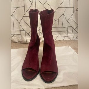 Givenchy open toe suede booties